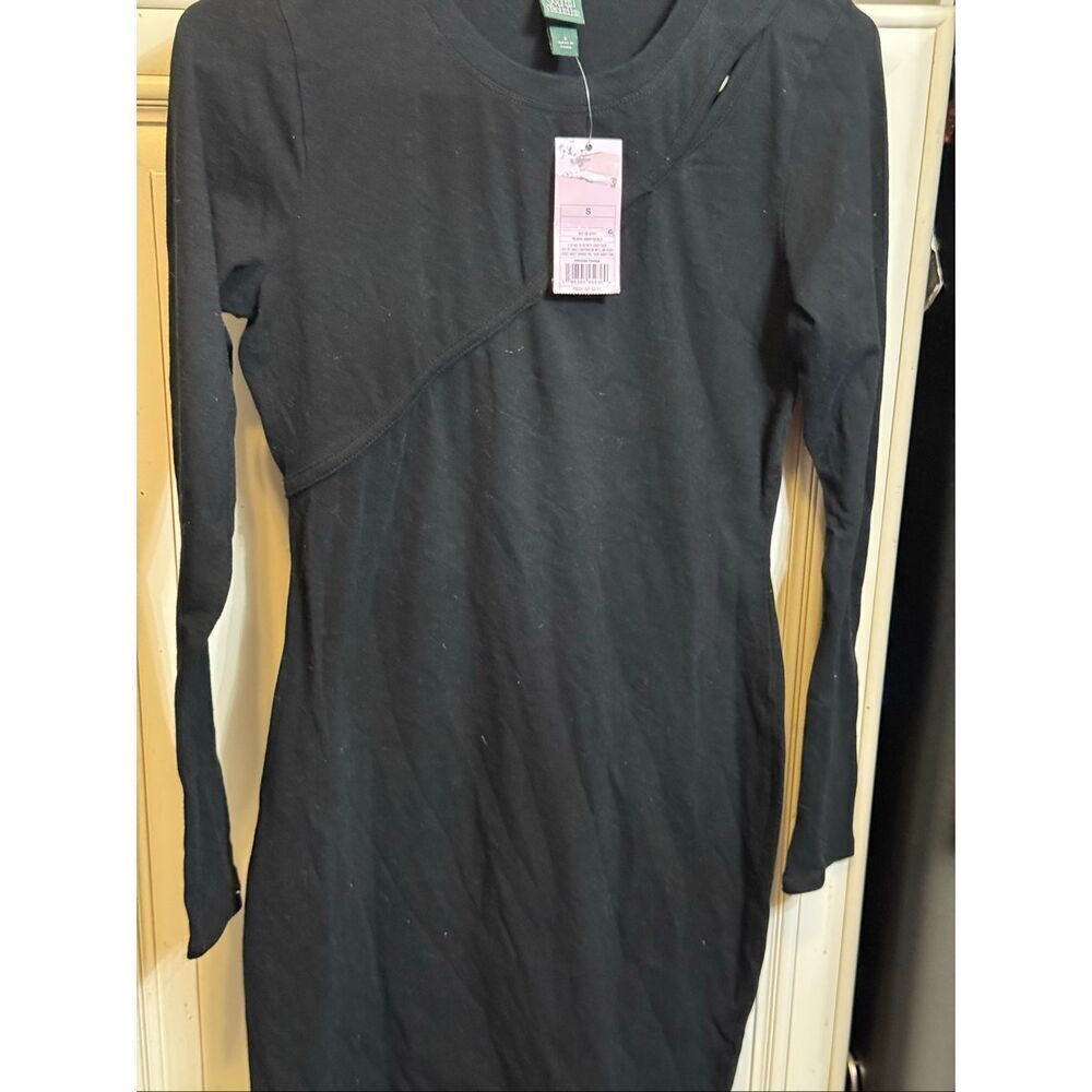 Wild Fable Women's Long Sleeve Cutout Bodycon Mini Dress Black Small NWT